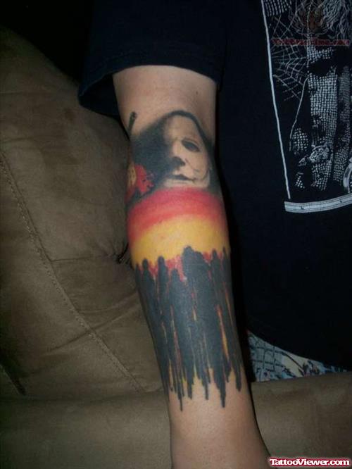 Horror Tattoo On Arm For Boys