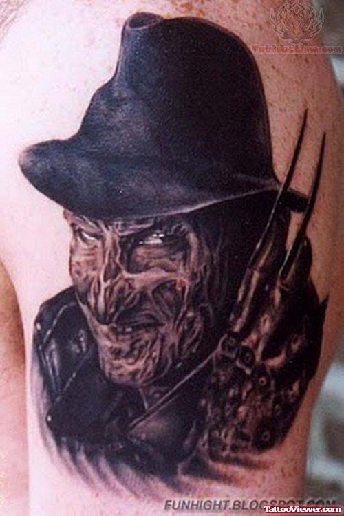 Horror Tattoo On Shoulder