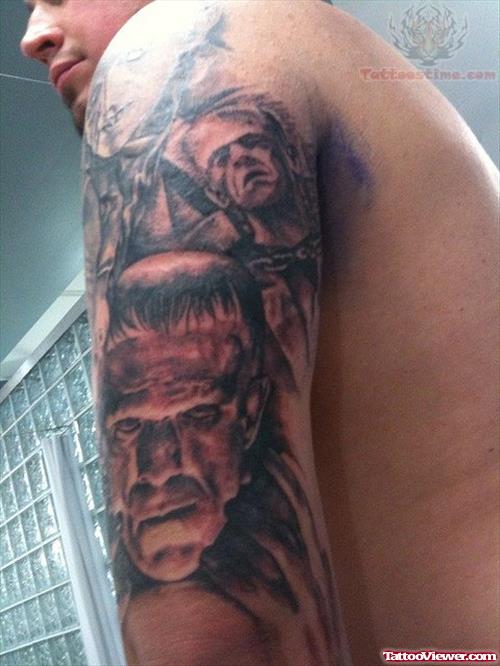 Horror Tattoo On Bicep