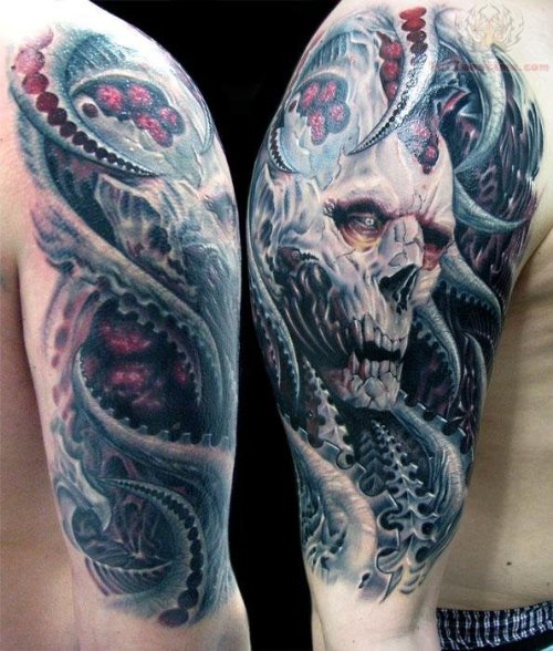 Horror Tattoo On Sleeve