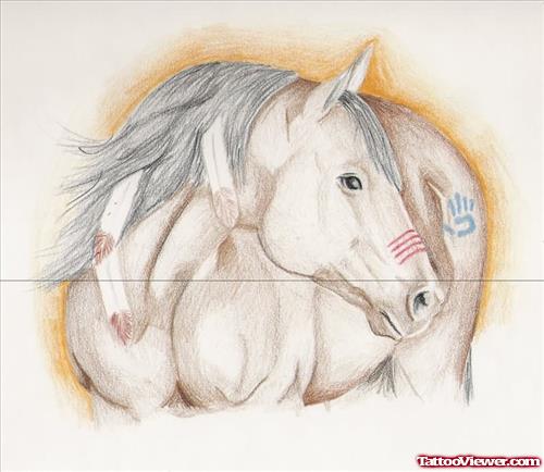 White Horse Beautiful Tattoo