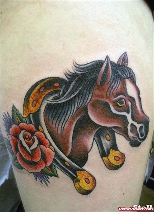 Brown Head Horse Tattoo