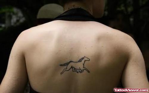 Small Size Horse Tattoo On Back