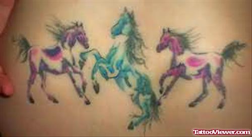 Different Colours Horse Tattoos