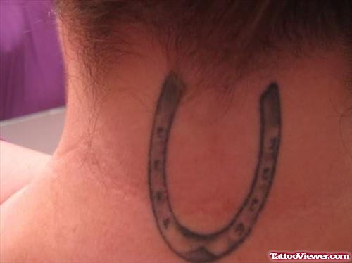 Horseshoe Tattoo On Neck