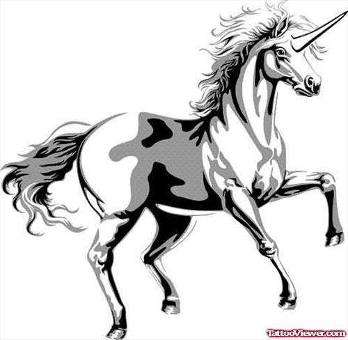 White Unicorn Horse Tattoo Design