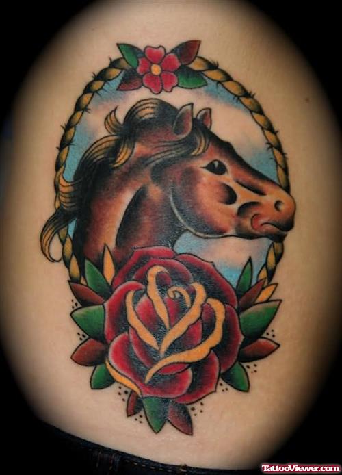 Unique  Horse Head Tattoo