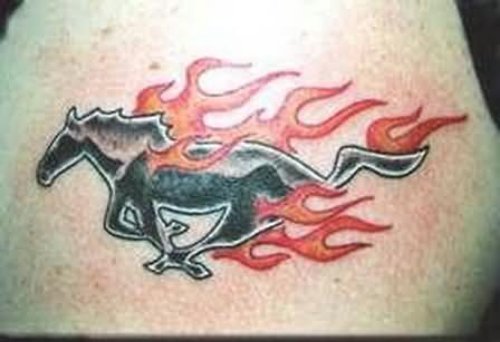 Graceful Fire Horse Tattoo