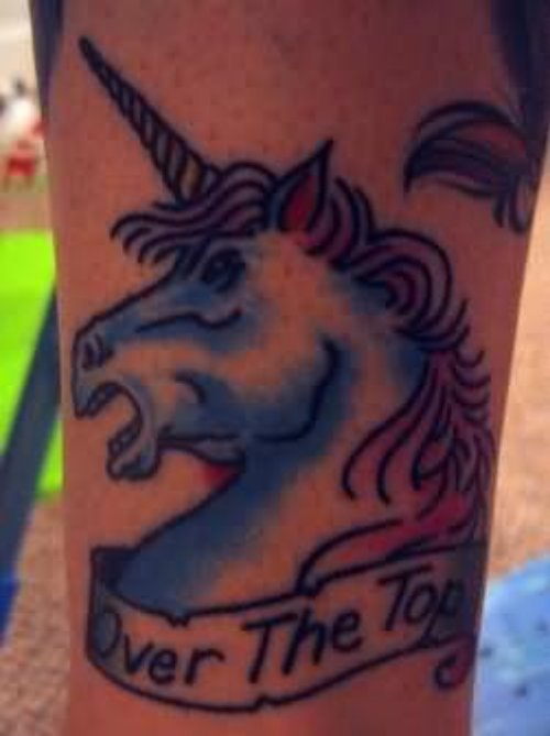 Unicorn Horse And Horseshoe Tattoo