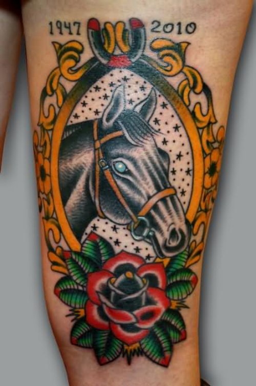 Black Head Horse Tattoo