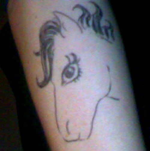 Outline Horse Head Tattoo