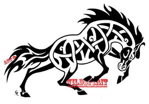 Tribal Horse Tattoo Design