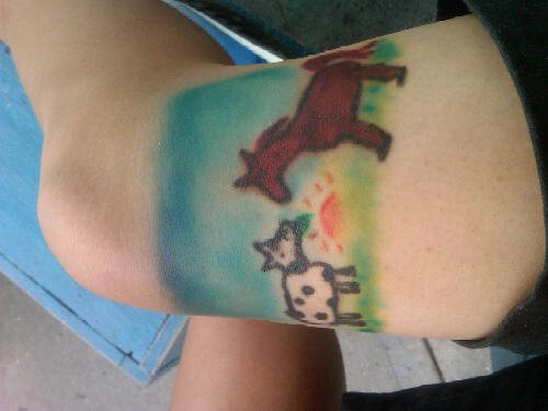 Colored Horse Tattoos On Wrist