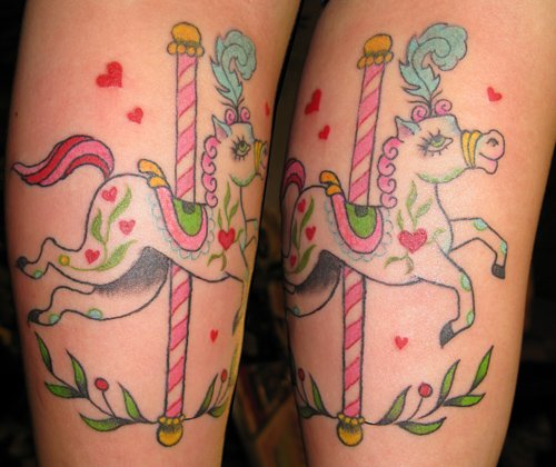 White Ink Horse Tattoo On Sleeve