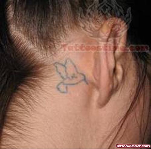 Back Ear Hummingbird Tattoo