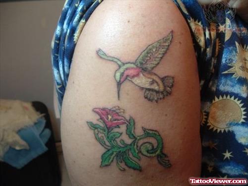 Hummingbird Tattoo On Bicep