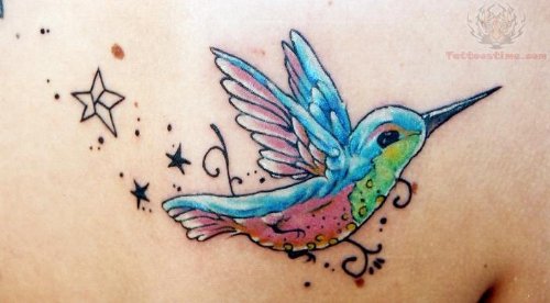 Hummingbird Colorful Tattoos