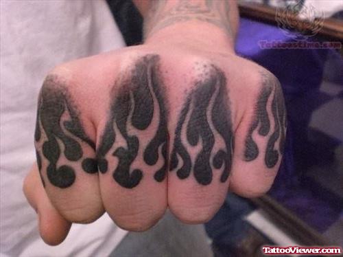 Icp Flaming Tattoo On Fingers