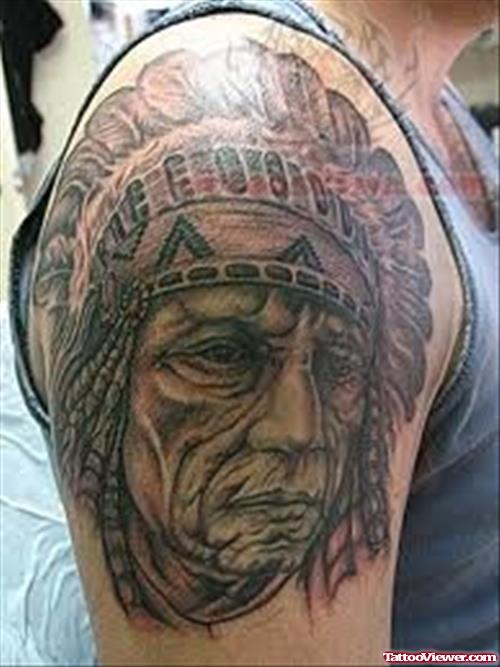Upper Shoulder Indian Tattoo