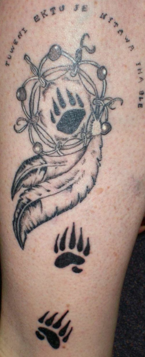 Dream Catcher With Claws Indian Tattoo