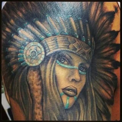 Indian Girl Tattoo Closeup Picture