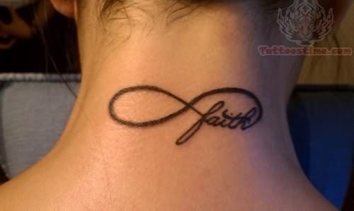 Faith Infinity Tattoo On Nape For Girls