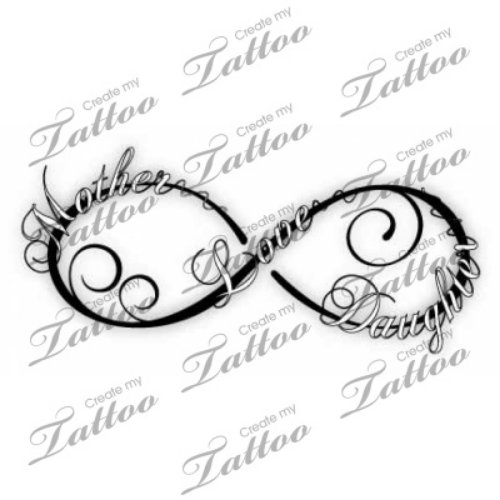 Mother Love Daughter Infinity Tattoo Design