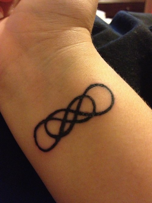 Awful Black Ink Infinity Tattoos On Wrists