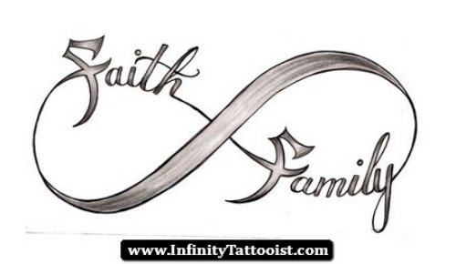 Faith Family Infinity Tattoo Design