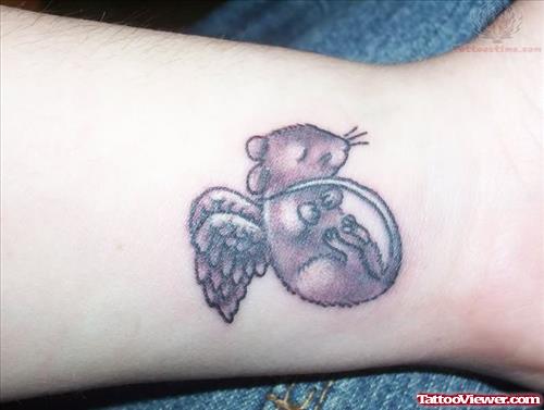 Cute Rat Angel Tattoo