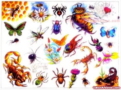 Insect Tattoos Samples