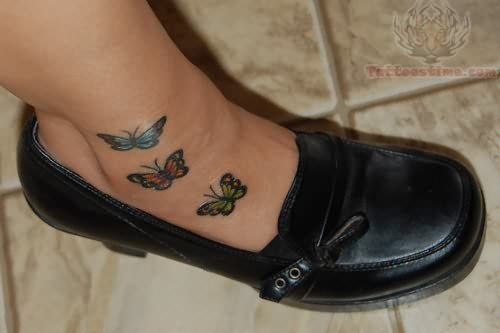 Butterfly Insect Tattoos On Foot