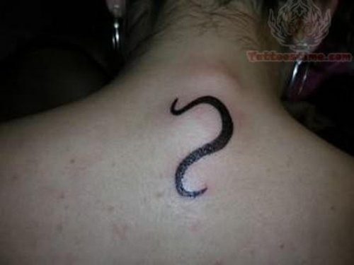 Simple Snake Tattoo On Back