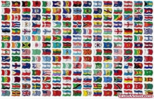 International Flag Flags Tattoos Designs