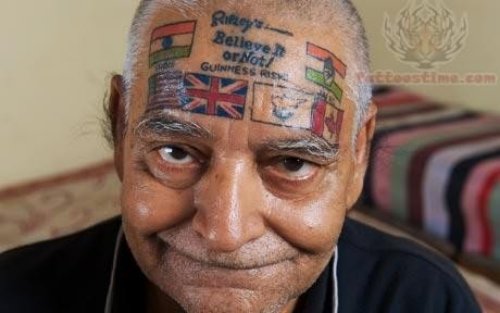 International Flag Tattoos On Forehead