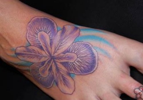 Girl Right Foot Iris Tattoo