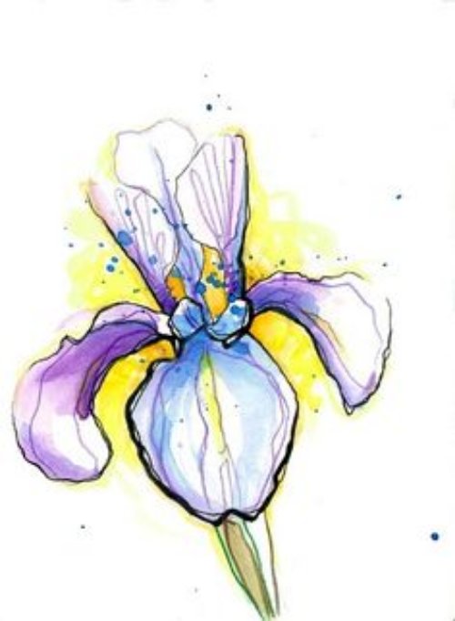 Iris Flower Tattoo Design