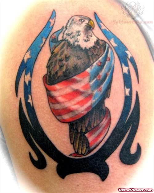 irish flag and american flag tattoo