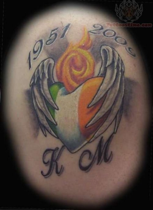 Irish Heart Wings Tattoo