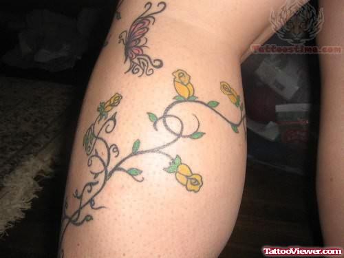 Ivy Tattoo For Leg