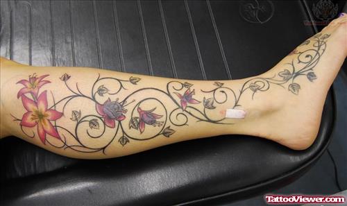 Leg Ivy Tattoo