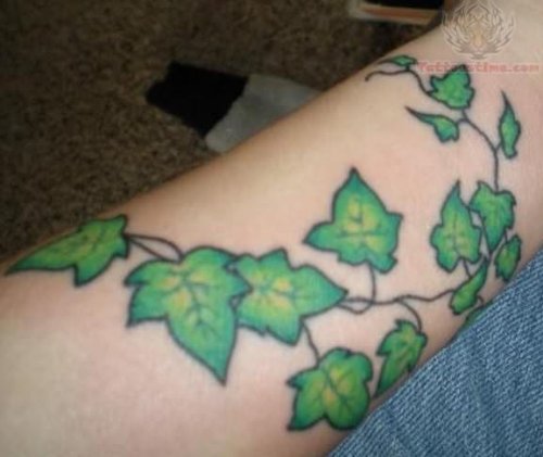 Ivy Green Leaves Tattoos on Wrist