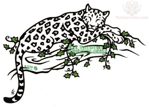 Sleeping Jaguar Tattoo Design