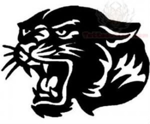 Black Jaguar Head Tattoo Design