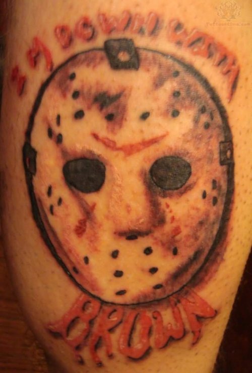 Jason Vorhees Brown Mask Tattoo