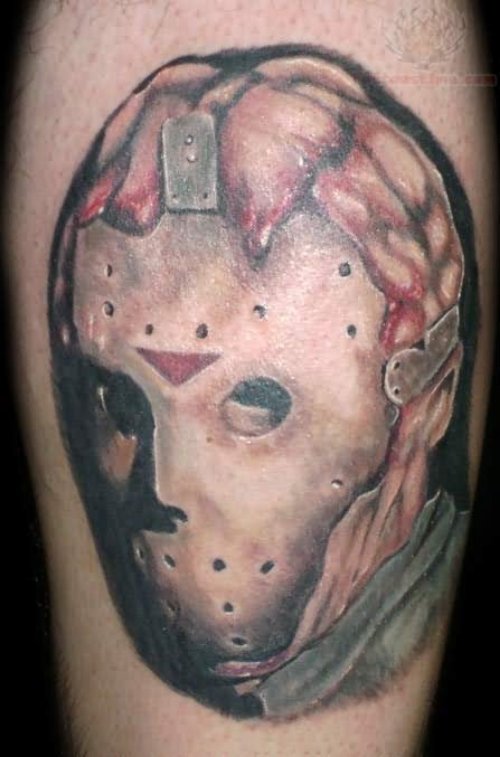Zombie Jason Voorhees Grey Ink Tattoo