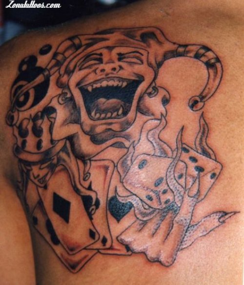 Back Shoulder Jester Tattoo