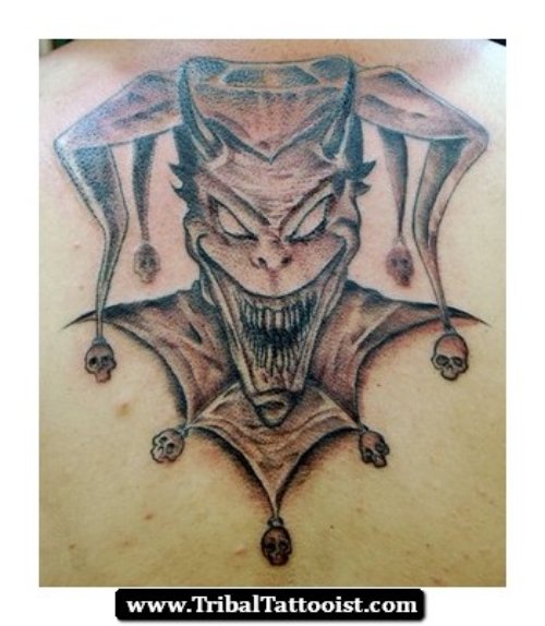 Wicked Jester Tattoo On Back