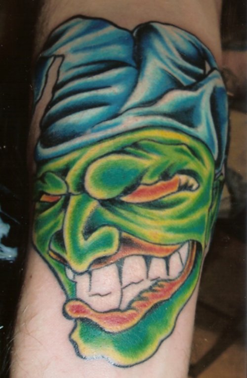 Green Face Jester Tattoo