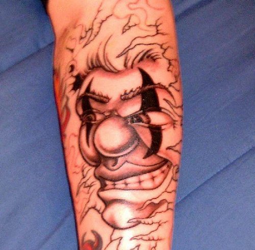 Clown Head Jester Tattoo On Sleeve